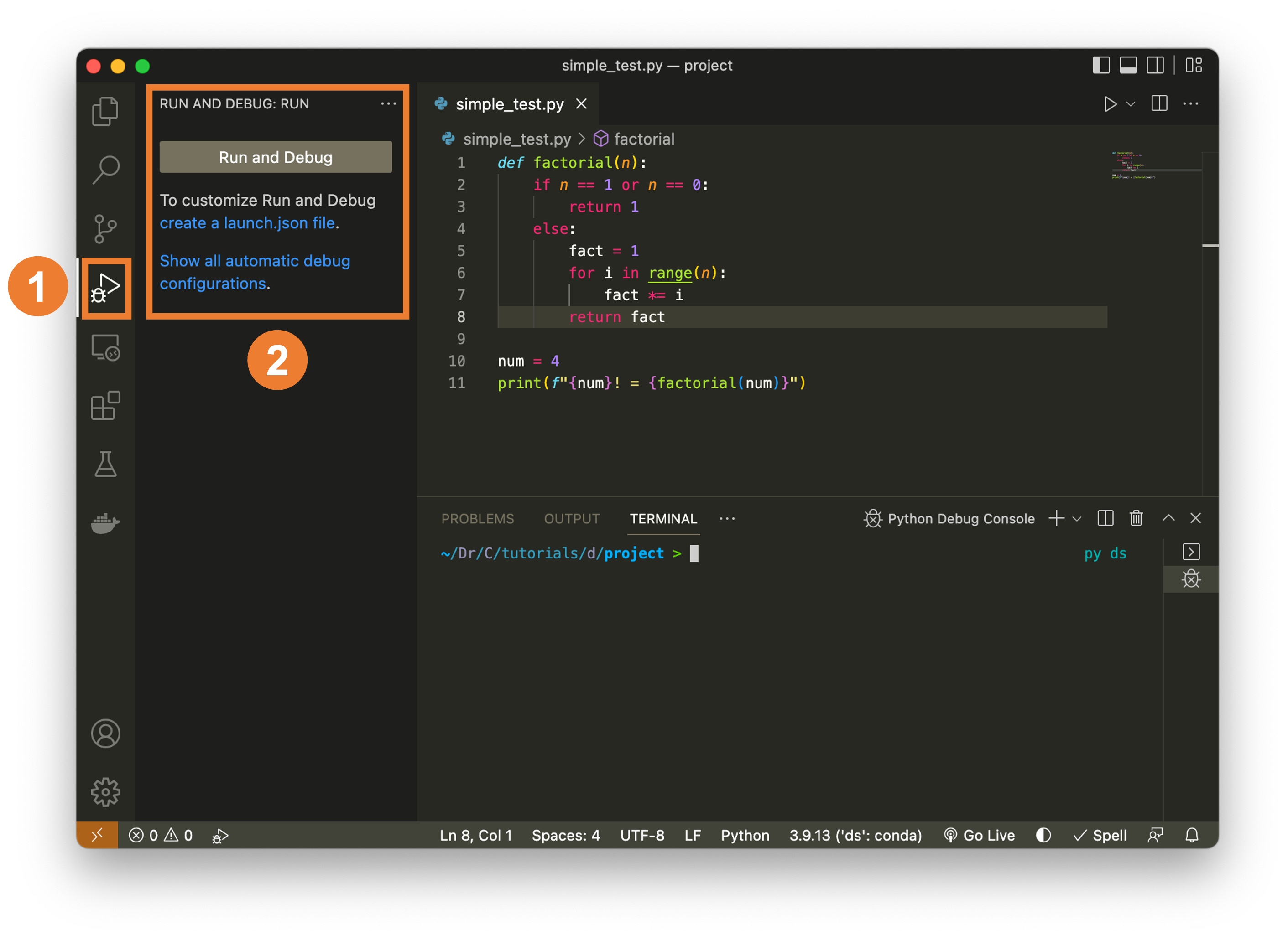 debug start