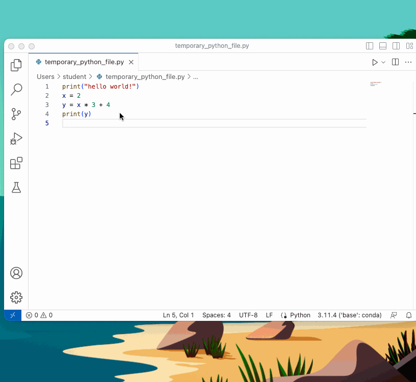 run python selection gif